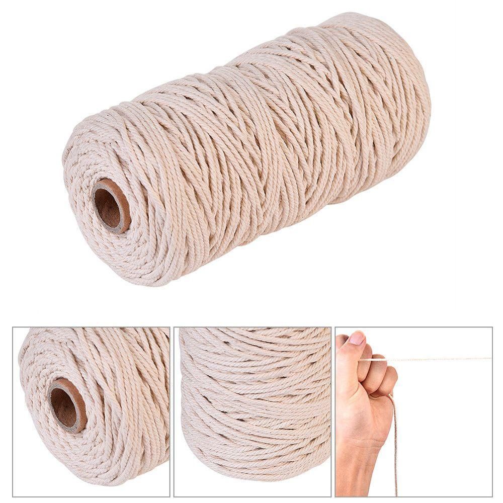 Cuộn Dây Cotton 100% Màu Be Dùng Làm Đồ Thủ Công Diy Mới