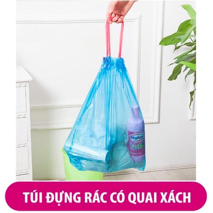 Cuộn túi đựng rác có dây rút quai xách 45 x 50cm (15 túi/ 1 cuộn)