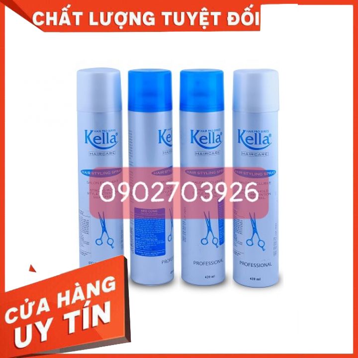 Keo xịt tóc Kella  cứng mềm giúp tạo kiểu và giữ nếp 420ml -có 2 loai cứng và mềm -tạo kiểu tóc theo ý muốn-giữ nếp lâu