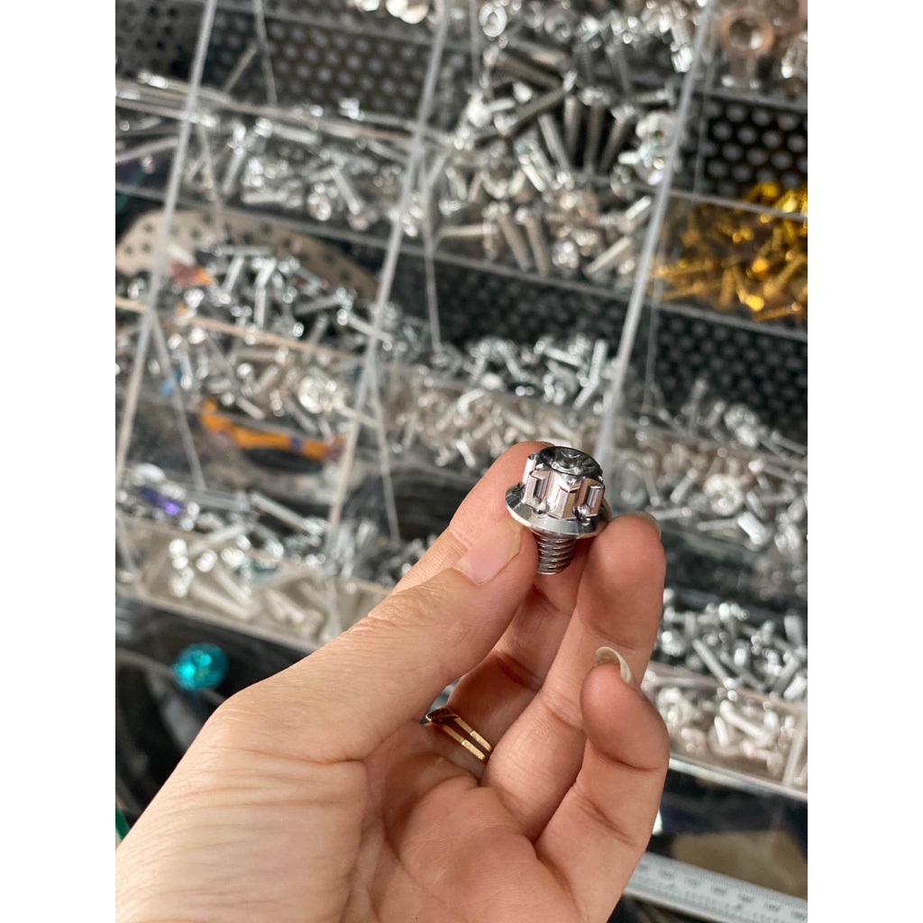 Ốc chân kiếng salaya inox 304 ren thuận nghịch gắn mọi loại xe