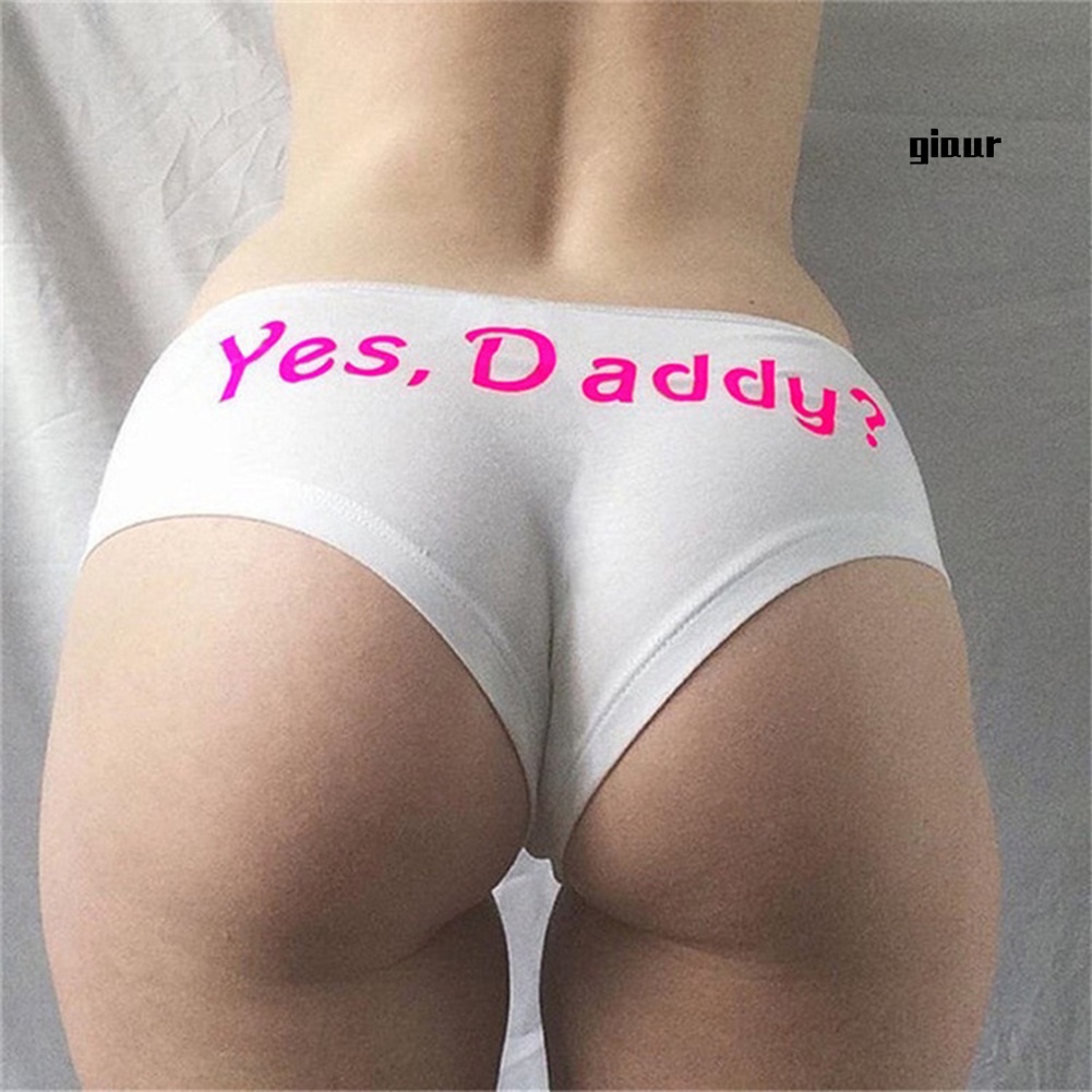 Quần lót nữ in chữ Yes Daddy Squeeze gợi cảm