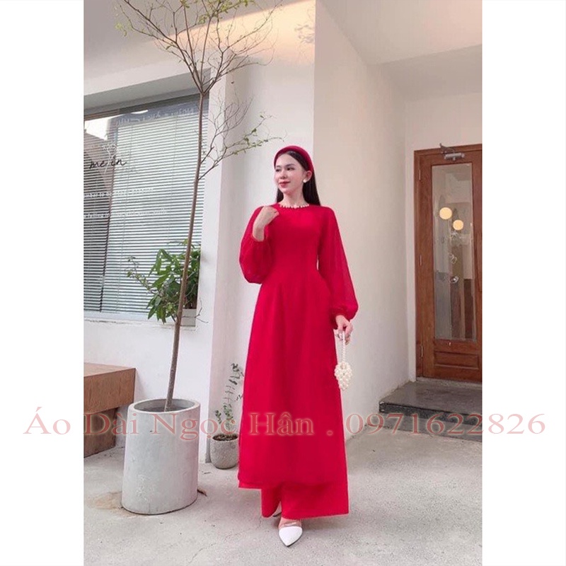 Áo Dài Cách Tân Nữ Tay Bồng  4 Tà TK26