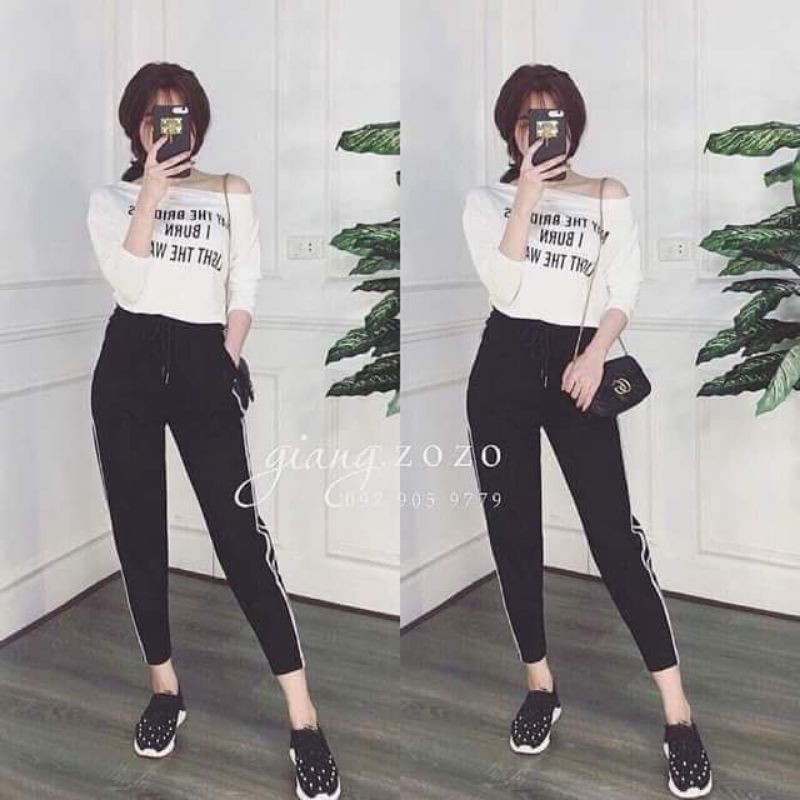 quần thể thao legging 2 sọc