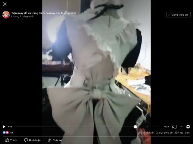 Trang phục hầu gái ngắn hoá trang cosplay sora