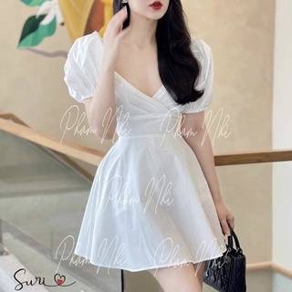 Đầm trắng đắp ngực tay bồng🤍