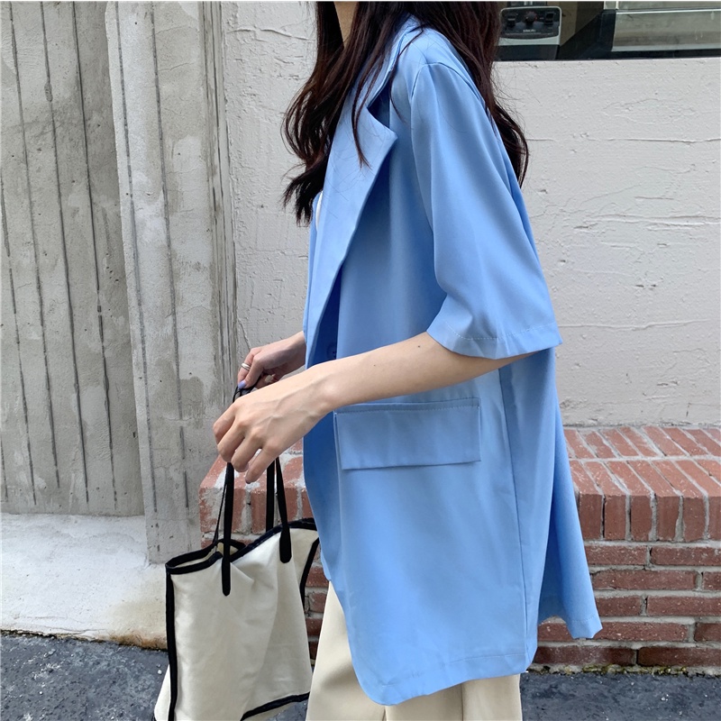 Đen Áo Khoác Vest Tay Ngắn Thiết Kế Thanh Lịch Cho Nữ | BigBuy360 - bigbuy360.vn