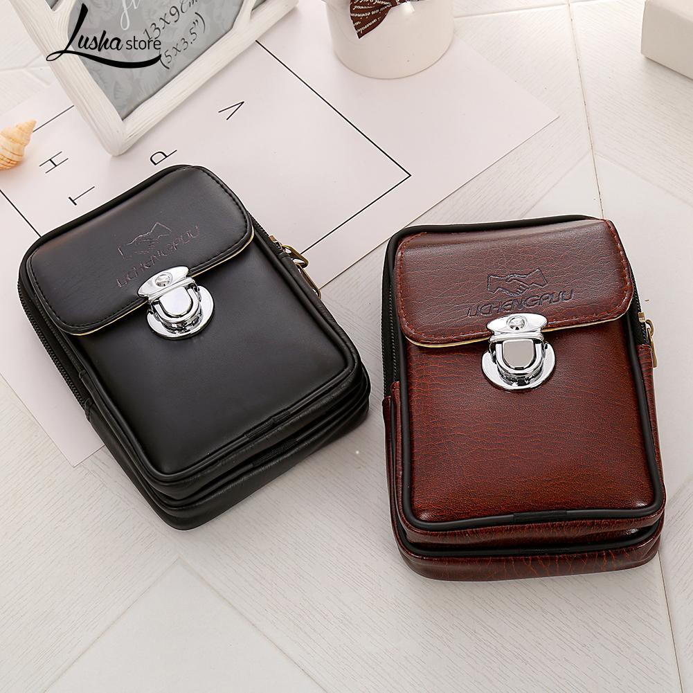 Im Lặng👔Túi Đựng Điện Thoại Đeo Thắt Lưng Bằng Da pu Hai Lớp Cao Cấp Đơn Giản Cho Nam | BigBuy360 - bigbuy360.vn