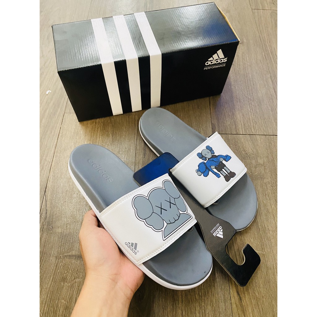 Dép adidas nam nữ plus*kaws trắng xám