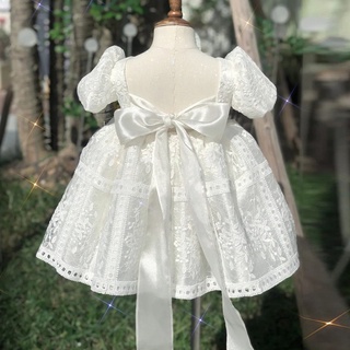Đầm công chúa lolita tay ngắn phồng màu trắng mẫu 2021 phong cách Hàn Quốc xinh xắn mới dành cho bé gái