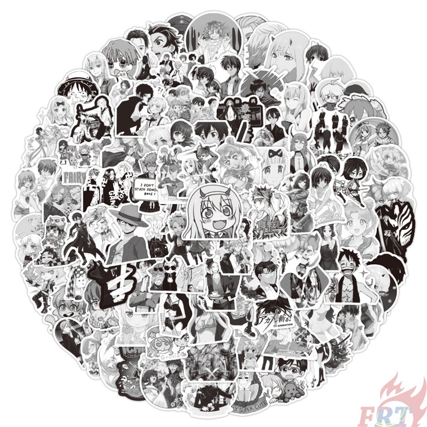 Set 100 miếng dán trang trí chống thấm nước họa tiết hoạt hình đáng yêu