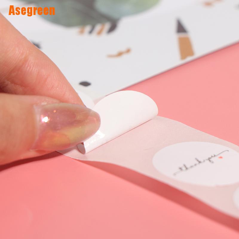 Cuộn 500 miếng dán hình tròn 1 inch họa tiết chữ Thank You