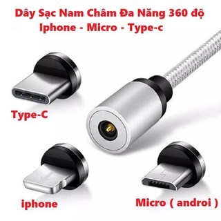 Combo sạc nam châm ,1 dây 3 chân ( Chân IP,chân sam sung ,chân TYPE-C )