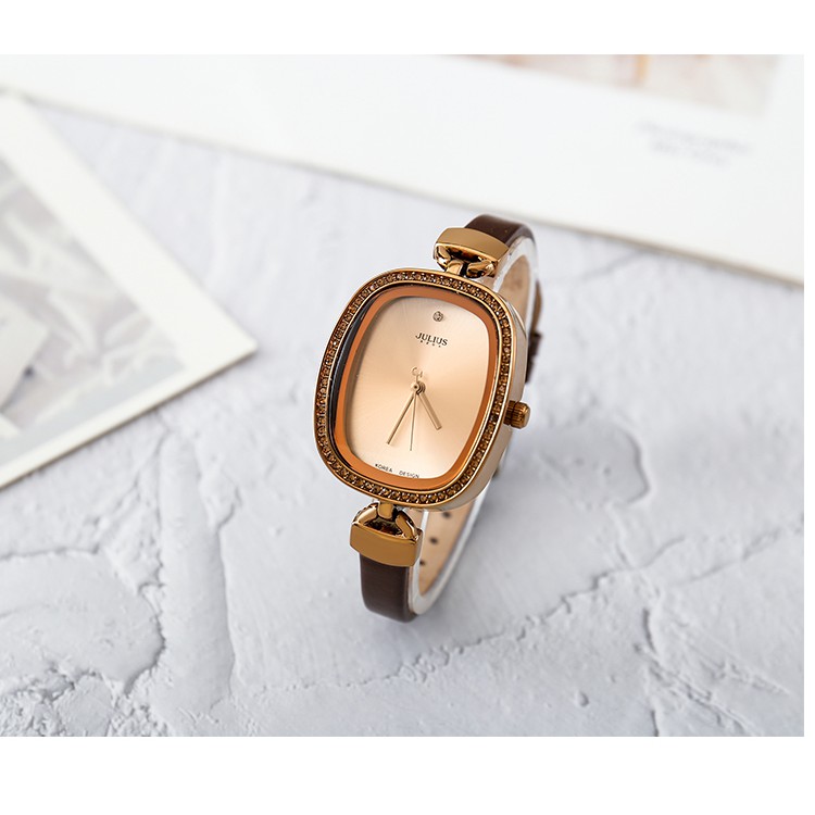 Đồng hồ nữ Julius JA-298 dây da nâu | Julius Official | BigBuy360 - bigbuy360.vn