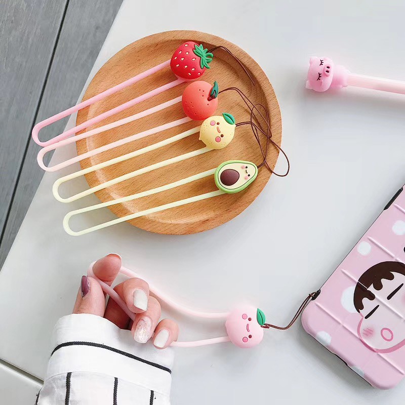 Dây Đeo Cổ Tay Bằng Silicone Chống Sốc Hình Trái Cây Cho Điện Thoại