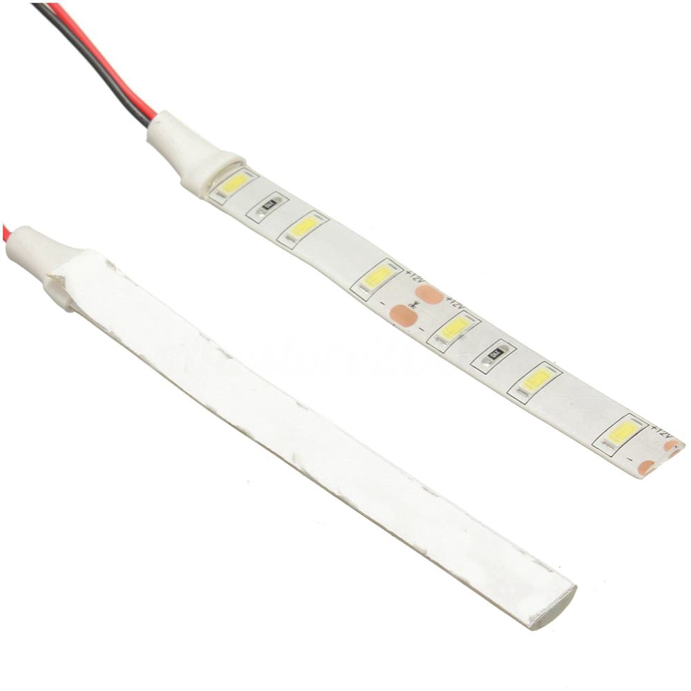 Bộ 2 Dây Đèn LED 6 Bóng 5630 SMD 10cm 12V Ánh Sáng Trắng Chống Nước Dành Cho Xe Hơi