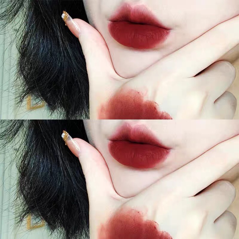 Son kem KAKASHOW mịn lì mềm môi Velvet Mist Hexagonal Lip Glaze vân mây Milk Orange Shadow Lip Glaze KAKA12
