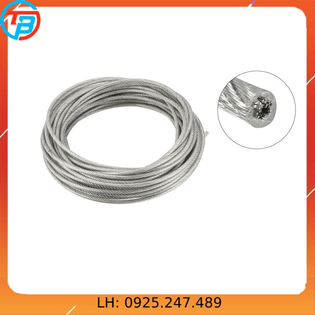 Cáp bọc nhựa (cáp thép bọc nhựa) cuộn 100 mét - Size 8 ly, 10 ly CÁP THÉP Thái Bình Vina