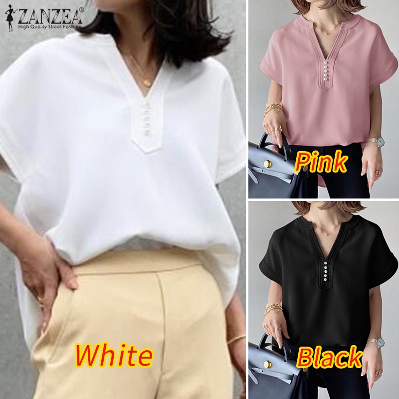 Zanzea Áo Nữ Tay Ngắn Cổ Chữ V Thời Trang Quyến Rũ