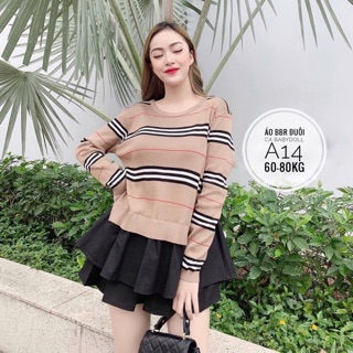 Áo Bigsize sọc phối tà đuôi cá 60-80kg