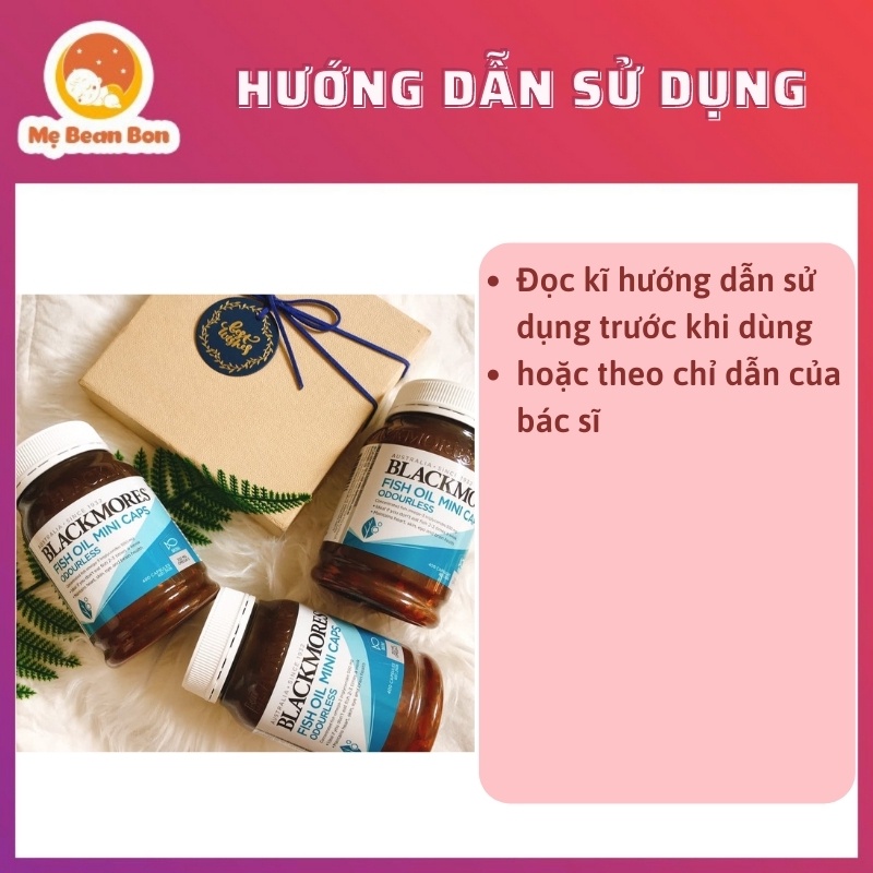 dầu cá omega 3 Blackmores Fish Oil Mini Caps Odourless của Úc không mùi 400 viên tốt cho tim mạch trí não thị lực