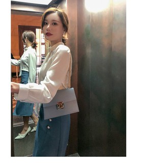 Áo Sơ Mi Lụa Cổ Cúc Vạt Dài Chất Lụa Bóng Hot Trend