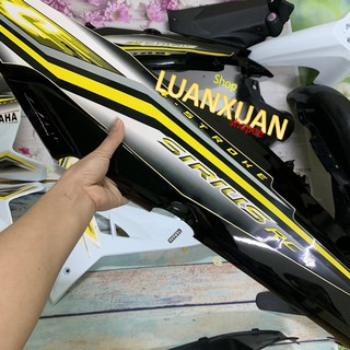 ( Tặng Tem ) Bộ vỏ nhựa - Dàn áo xe Sirius RC  màu Trắng Đen - nhựa  trắng cao cấp LOẠI ĐẸP