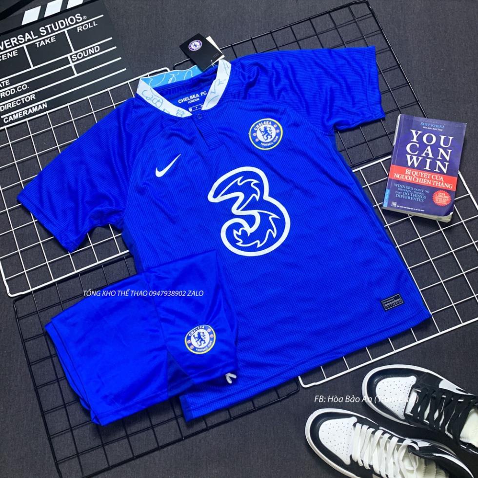 Áo Chelsea 2022 Bộ Quần Áo Bóng Đá CLB Chelsea 2022 Sân Nhà Màu Xanh phom 45-90kg 💋