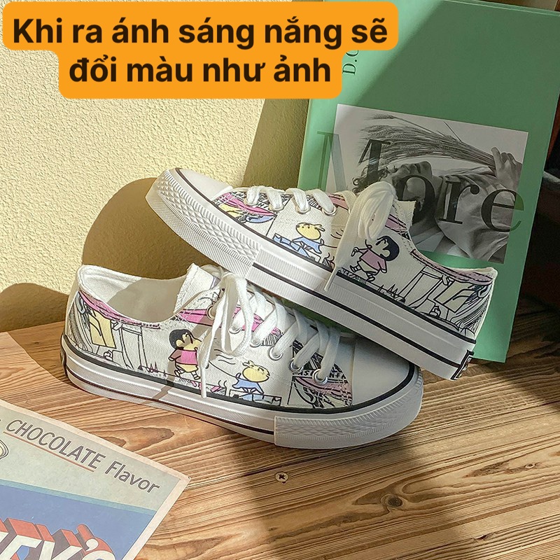 Giày CVS Nữ Cổ Ngắn Dắt Cún Đổi Màu Cực Chill