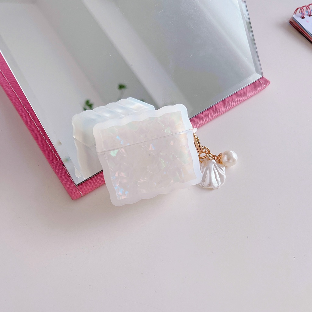 Vỏ Bảo Vệ Hộp Sạc Tai Nghe Airpods Pro 2 1 3 Kết Cấu TPU Mềm Chống Rơi Hình Quả Lê Màu Trắng