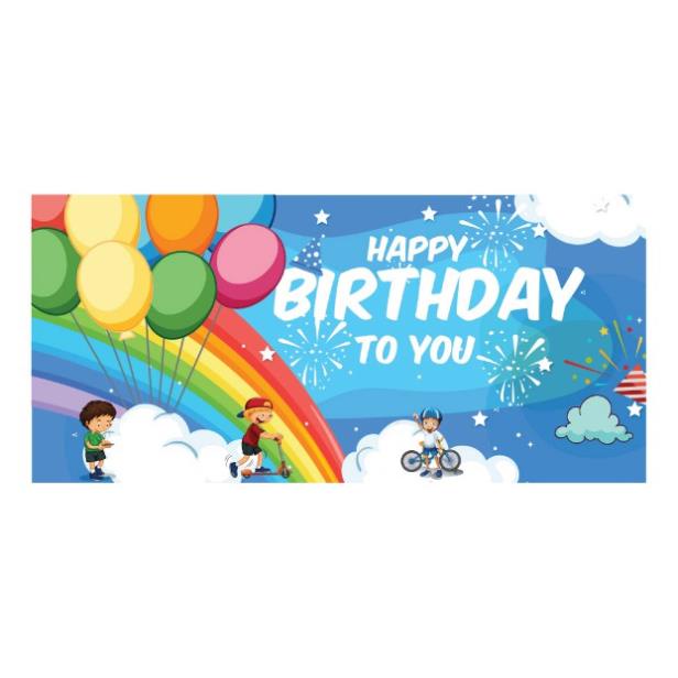 Banner theo mẫu sinh nhật khổ lớn, happy brithday  in hiflex
