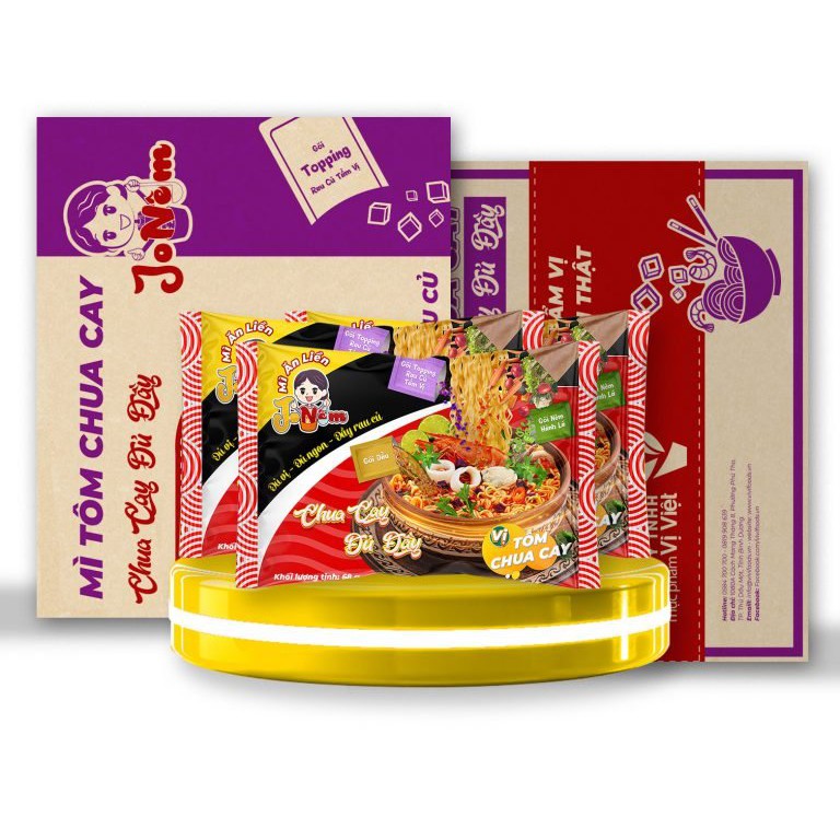 Mì Tím JoNêm tôm chua cay (30 gói/ thùng)