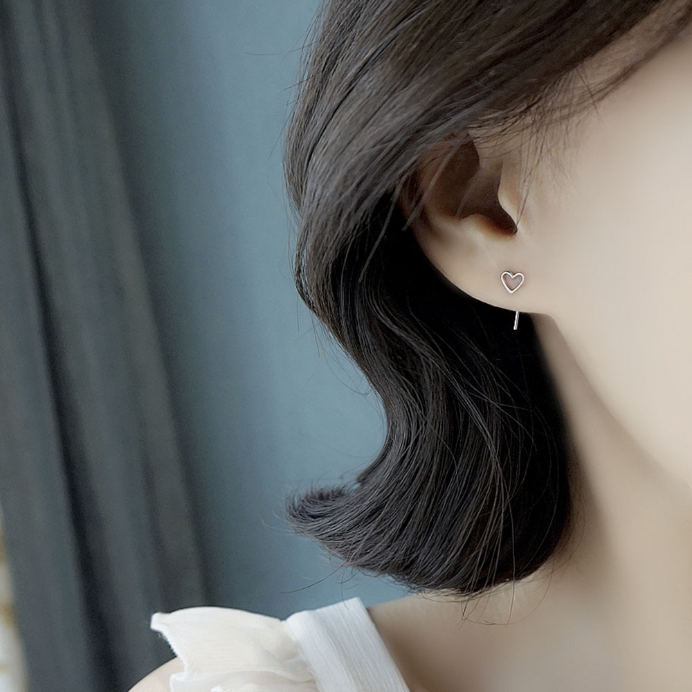 Khuyên Tai Hình Trái Tim Phong Cách Hàn Quốc Xinh Xắn Dành Cho Nữ
