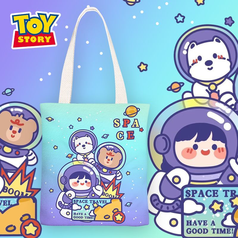 Disney Toy Story Woody Buzz Lightyear Phim hoạt hình dễ thương túi vải túi cô gái túi học sinh túi xách túi vai túi xách túi zipper túi môi trường túi xách