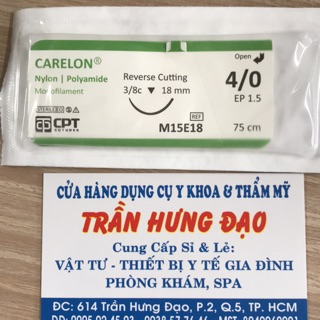 Chỉ phẫu thuật nylon cpt 4/0