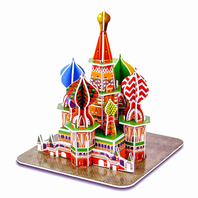 Mô Hình Giấy 3D Magic Puzzle: Đền Thánh Vasily Hiển Phúc G268-28 [46 Chi Tiết]