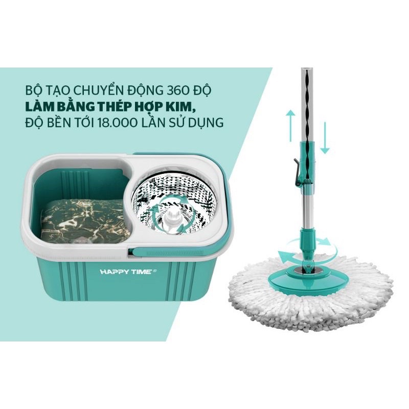 BỘ LAU NHÀ XOAY 360 ĐỘ SUNHOUSE THẾ HỆ MỚI(Hàng Chính Hãng)