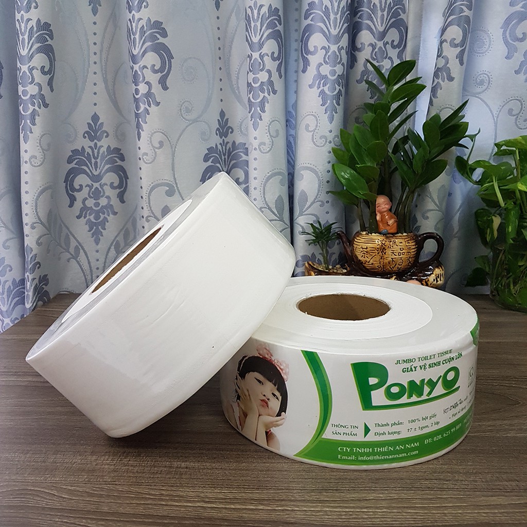 Cây (16 cuộn) giấy vệ sinh cuộn lớn PONYO 600g / 900g