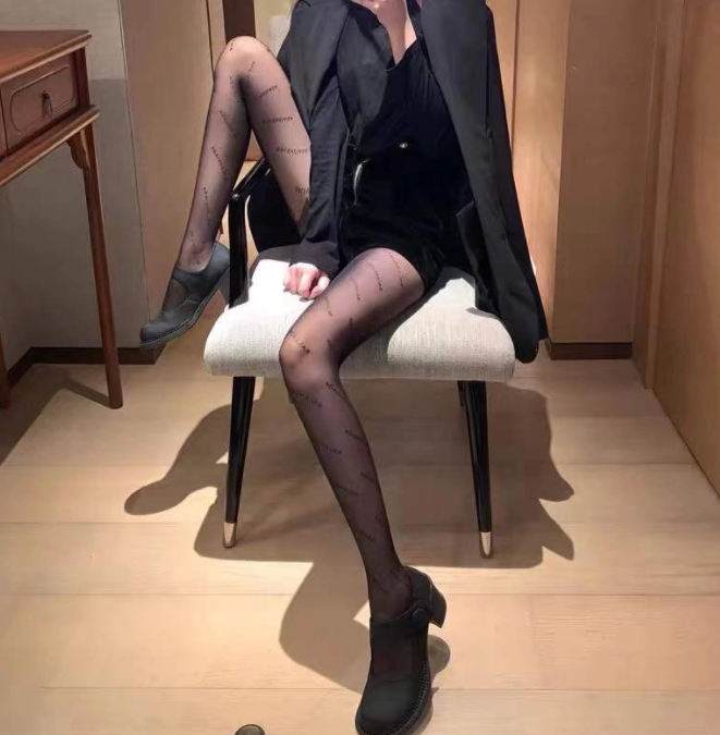 Spring Thin Letter Stockings Women Non-hook Silk Pantyhose Ladies Black Sexy Body Stockings | BigBuy360 - bigbuy360.vn