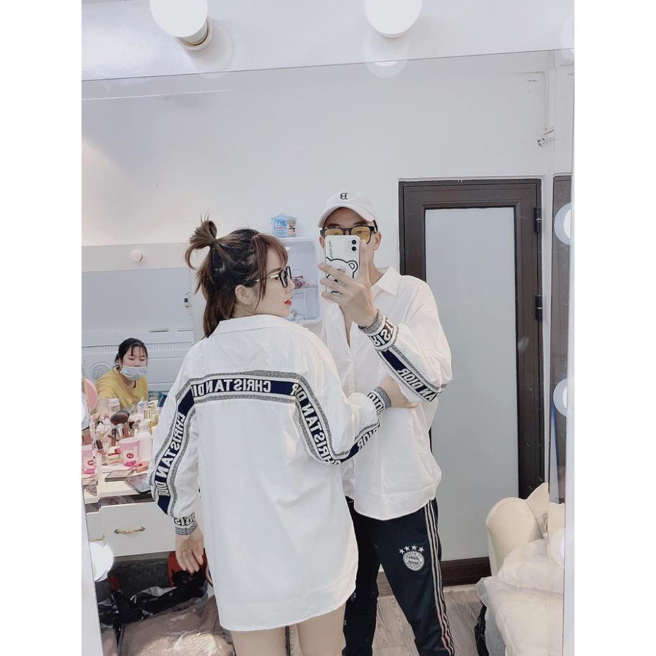 Áo Sơ Mi  Nữ Form Rộng Hàn Quốc Thom Viền Tay Dày Mịn Thoáng Mát Dafaif Tay Unisex Nam Nữ