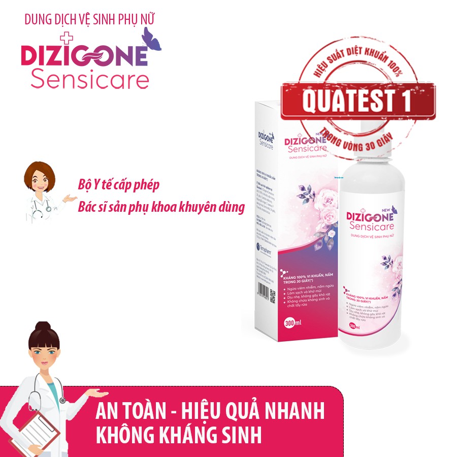 Dung Dịch Vệ Sinh Phụ Nữ Dizigone Sensicare 300ml Hết Ngứa, Giảm Khí Hư, Khử Mùi Hôi Sau 2 Ngày