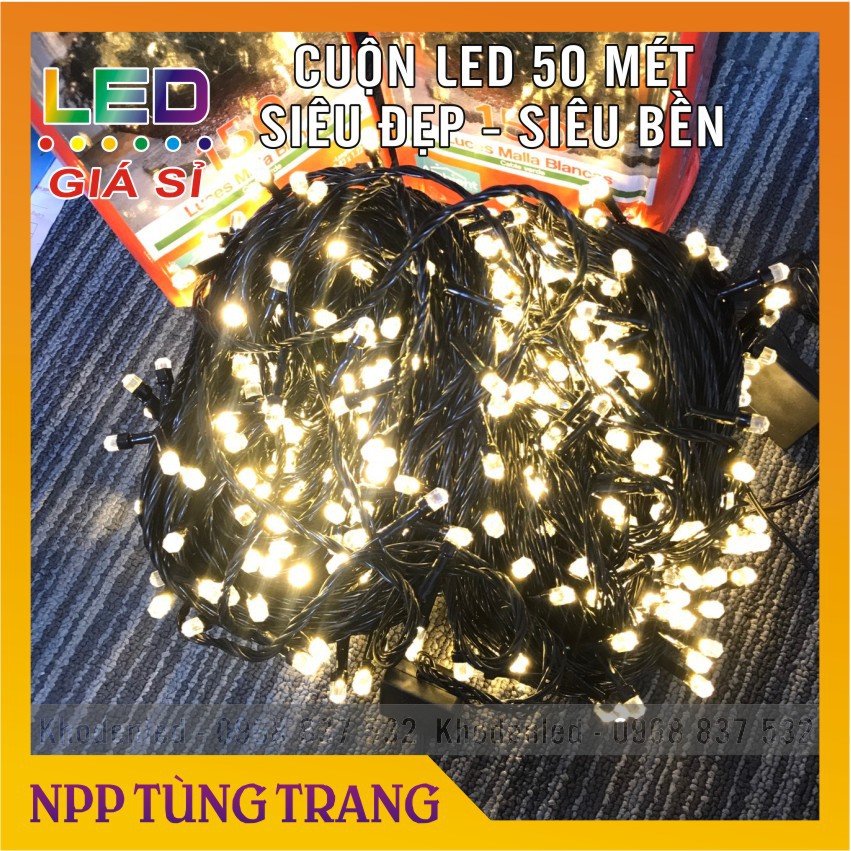 Dây đèn led trang trí 50 Mét ánh sáng vàng vintage cực đẹp