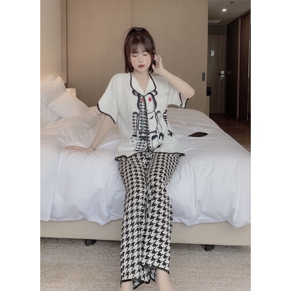 Đồ Bộ Pijama Nữ Lụa Mango Cao Cấp,Tay Ngắn Quần Dài,Chất Vải Mềm Mịn,Siêu Mát MG04 | BigBuy360 - bigbuy360.vn