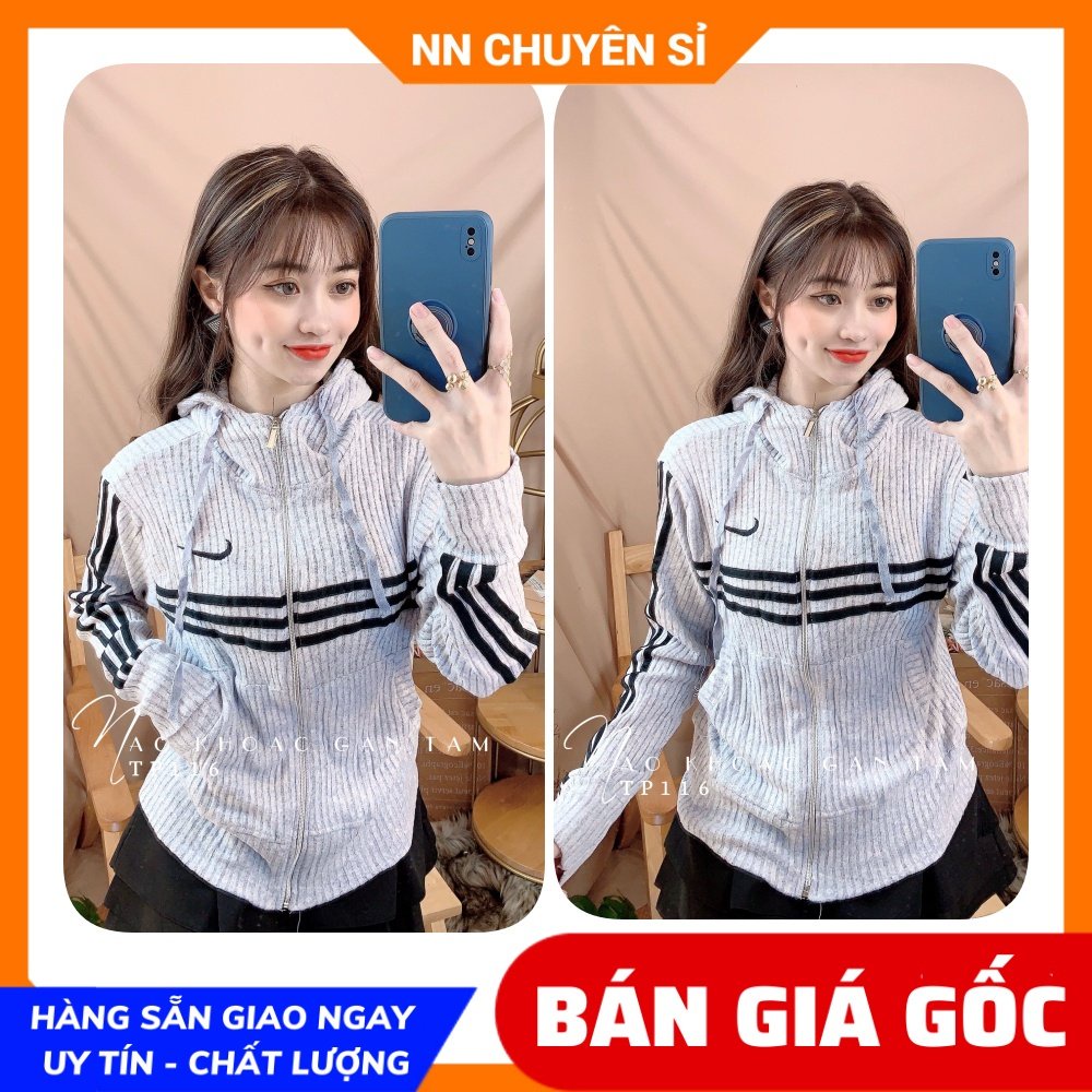 Áo khoác chống nắng nữ có nón chất thun gân mềm, co giãn thêu chữ dễ thương TP116