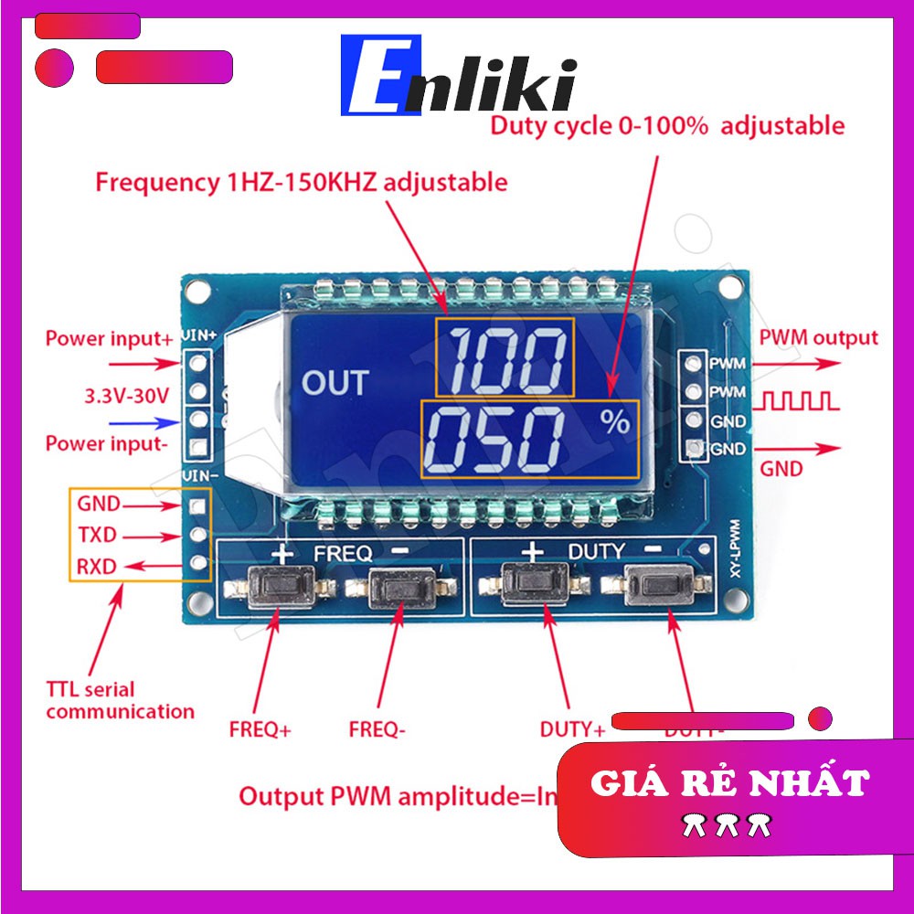 XY-LPWM Mạch Phát Xung Vuông 1Hz-150KHz