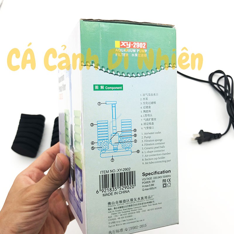 Lọc sủi vi sinh có MÁY BƠM bio bông ĐÔI kèm vật liệu lọc XY2902 xinyou xy-2902