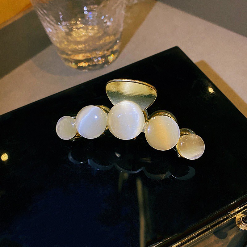 Kẹp tóc thời trang khảm đá opal sang trọng thanh lịch