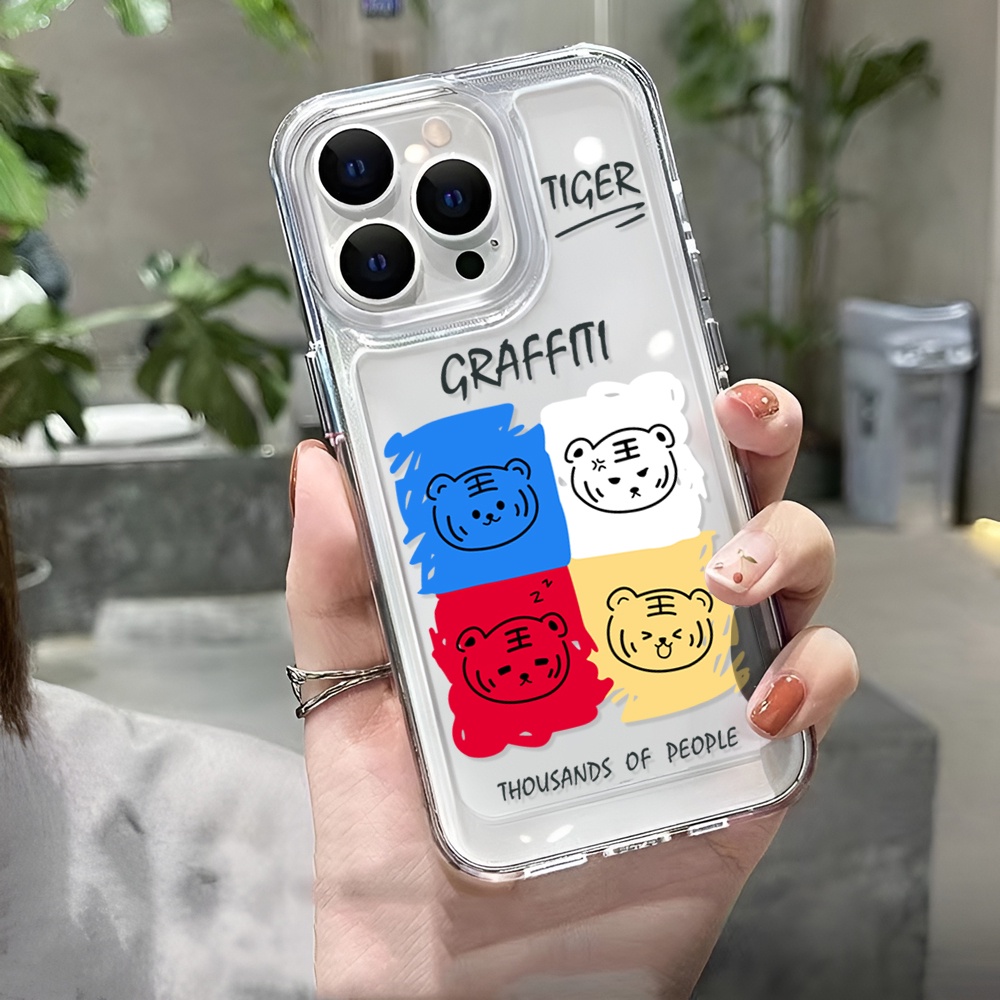 Ốp Điện Thoại Trong Suốt Hình Chú Hổ / Không Gian Cho iphone 14 Pro Max Plus 13 11 12 7Plus X XR XS Max 7 8 SE 2020
