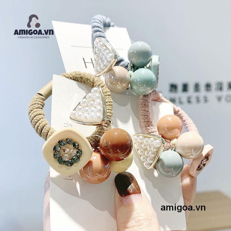 ✨✨Dây Buộc Tóc / Cột Tóc Hình Bông Hoa Đính Hạt