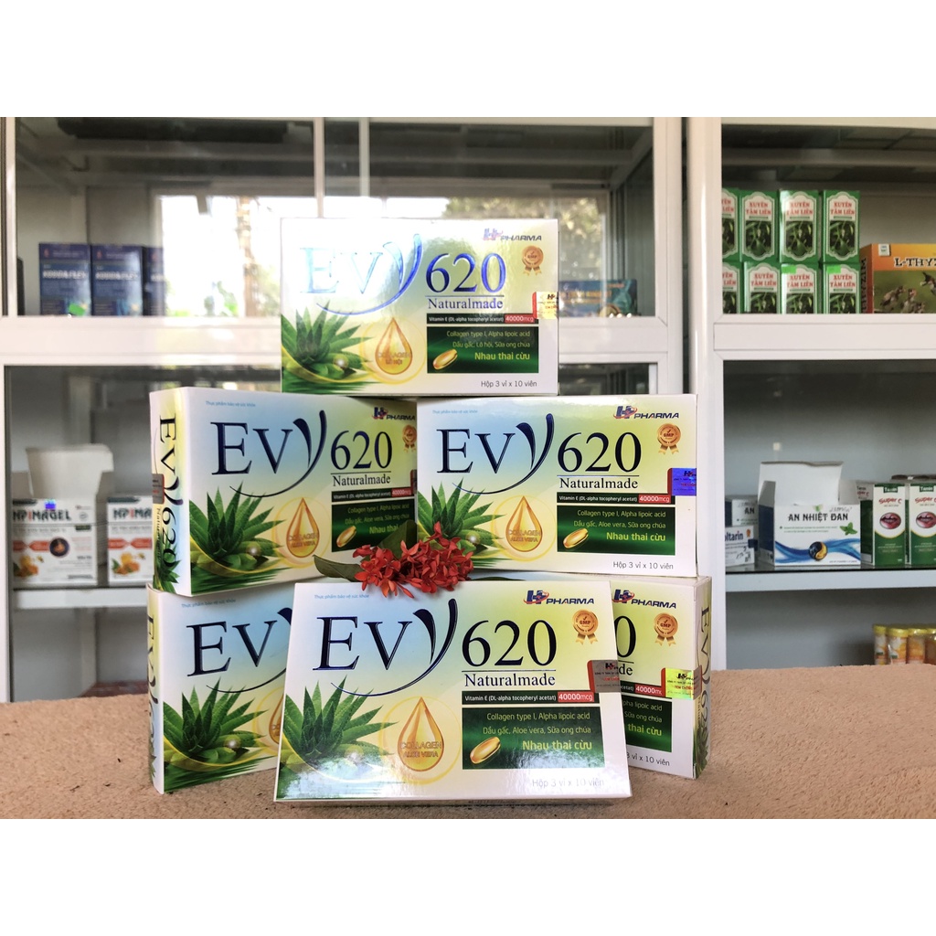 Viên uống Vitamin E Evy 620 dạng vỉ có chứa sữa ong chúa và nhau thai cừu