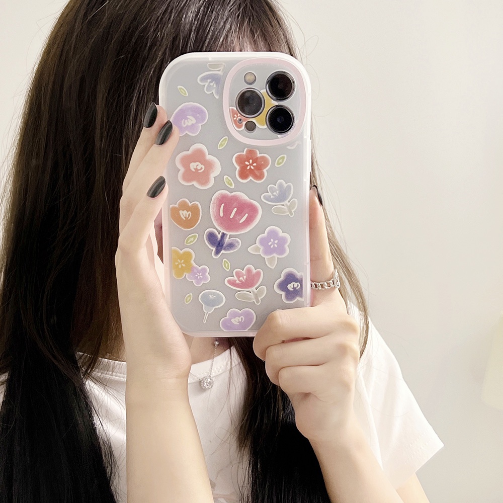 Ốp Điện Thoại tpu Dẻo In Hình Hoa Đáng Yêu Cho iphone 11 12 13 pro max mini XR XS 7 8 plus